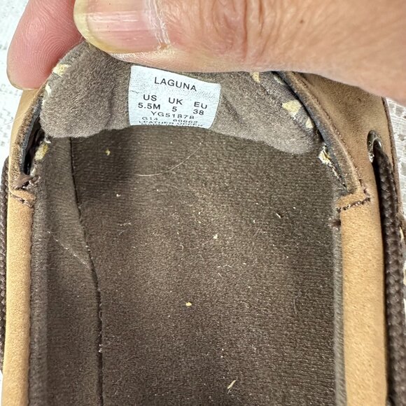 Sperry Top Siders Sparkly Cheetah Print flats, Brown leather, side leopard, 7.5M - Picture 7 of 9